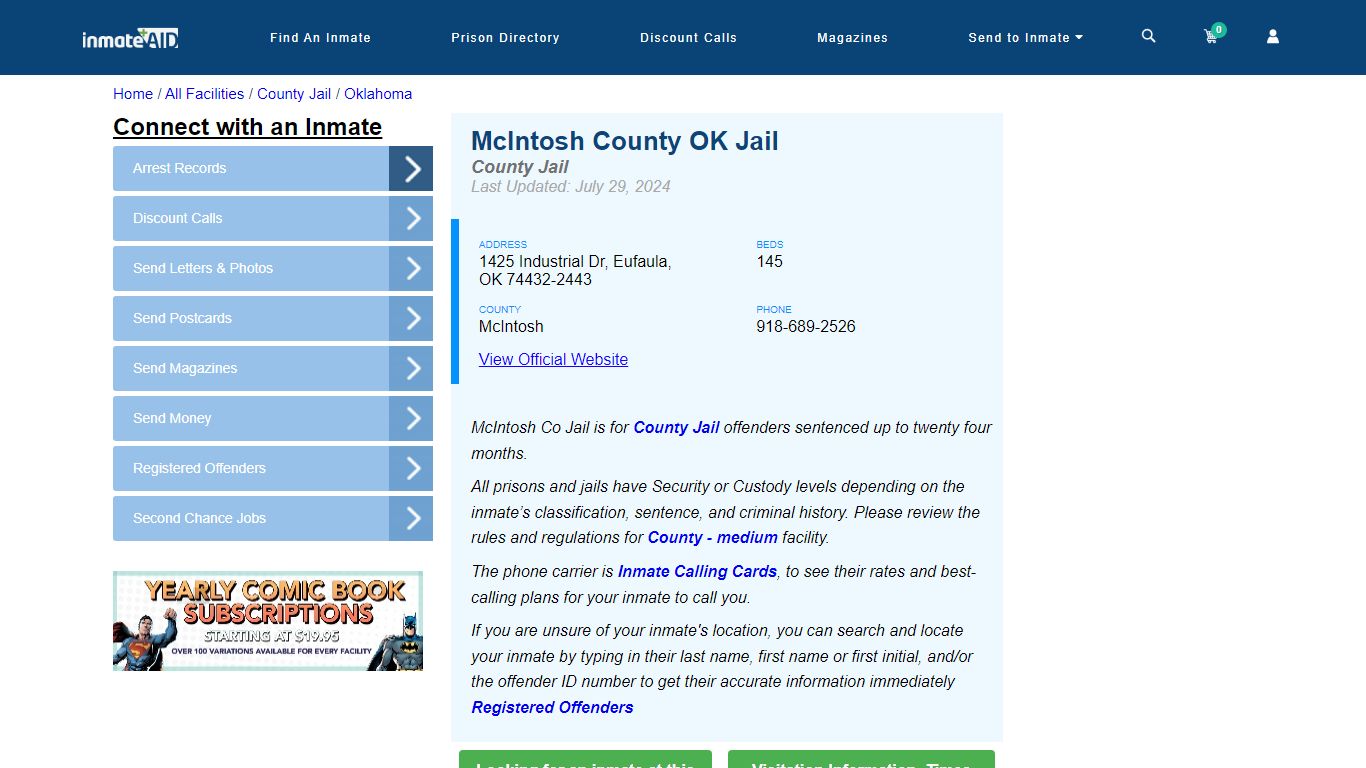 McIntosh County OK Jail - Inmate Locator